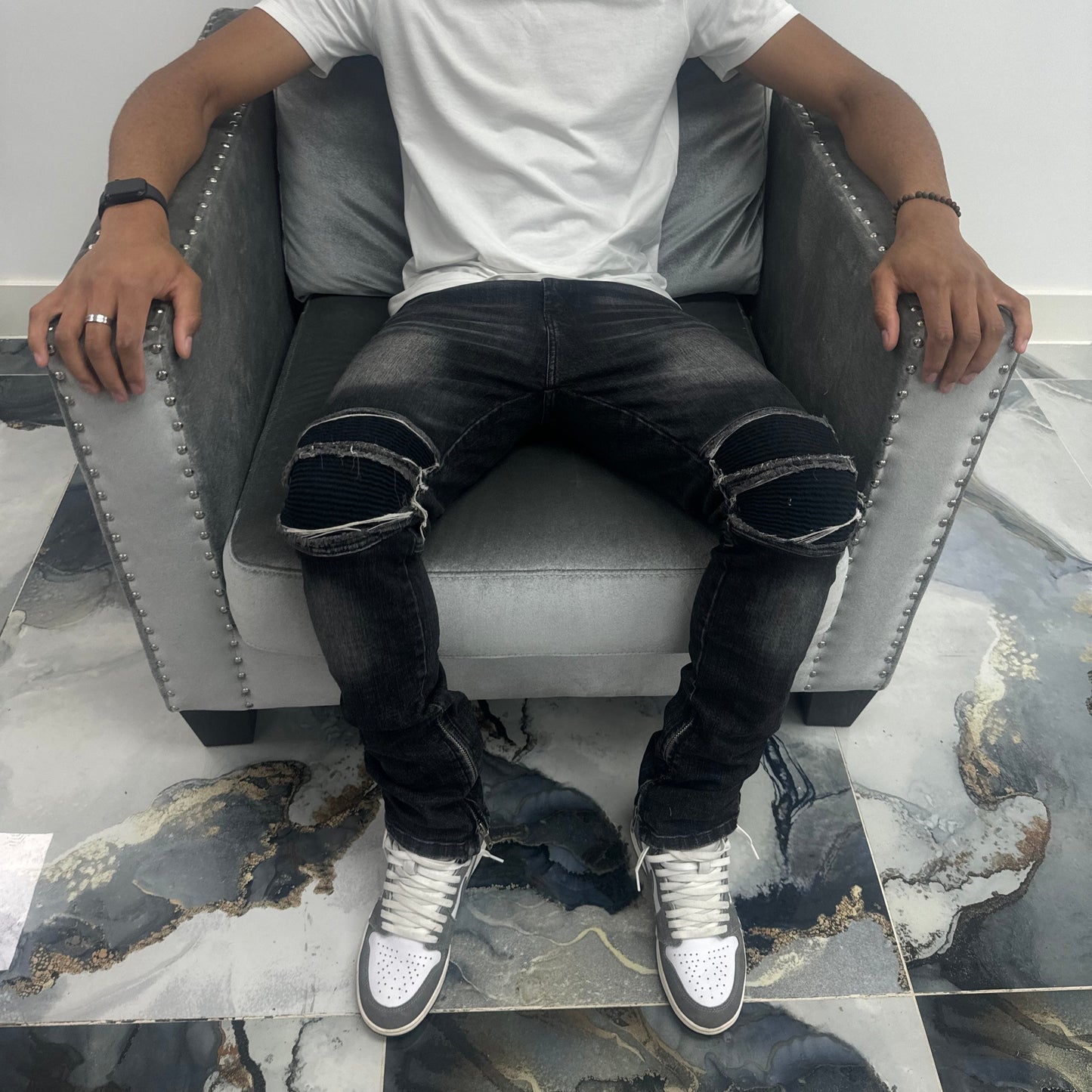 DACAR ZIP DENIM JEANS BLACK