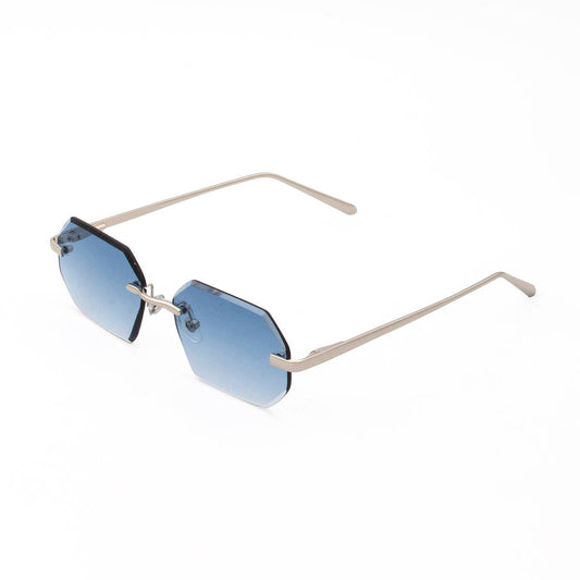 Dacar Glasses Diamond Cut Baby Blue Silver Frame