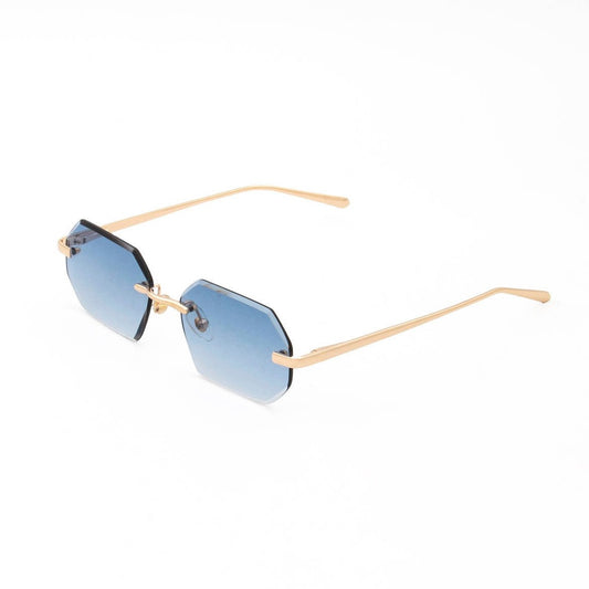 Dacar Glasses Diamond Cut Baby Blue Gold Frame